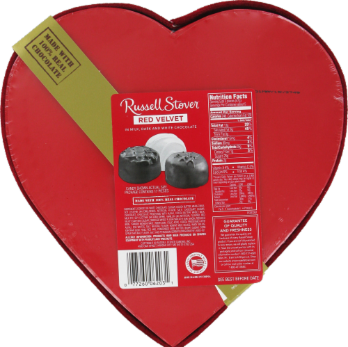Russell Stover Valentine's Red Velvet Truffles in Red Velvet Heart Perspective: back