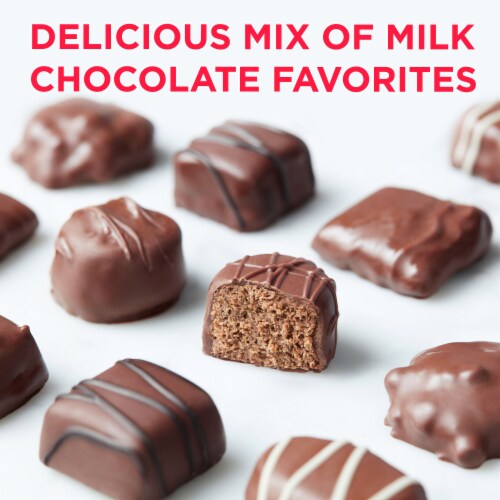 RUSSELL STOVER Valentine's Day Milk Chocolate Assortment Candy Gift Box Perspective: back