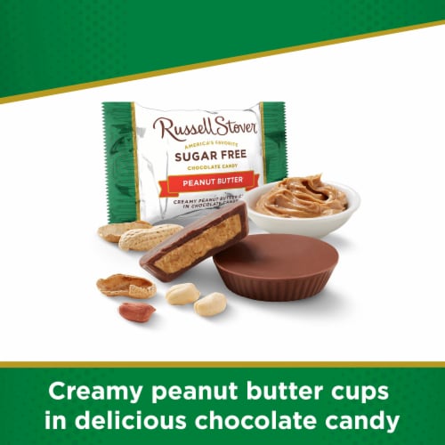 RUSSELL STOVER Sugar Free Peanut Butter Cup Chocolate Candy Bag Perspective: back