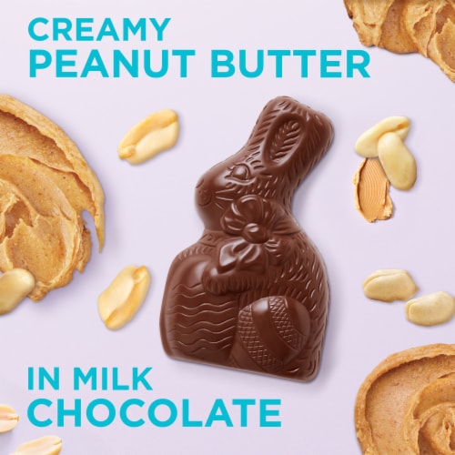 RUSSELL STOVER Easter Bunny Peanut Butter in Milk Chocolate Candy Rabbit Perspective: back