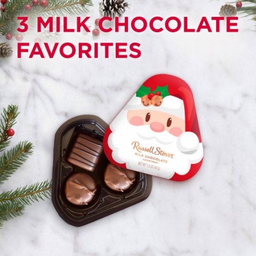 RUSSELL STOVER Christmas Theme Shaped Milk Chocolate Gift Box Perspective: back