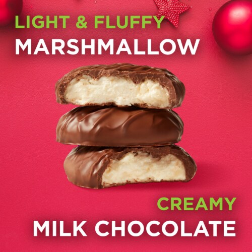 RUSSELL STOVER Christmas Milk Chocolate Marshmallow Ornament Perspective: back