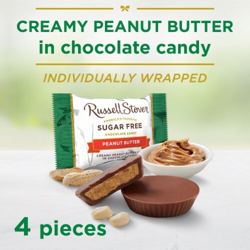 RUSSELL STOVER Sugar Free Peanut Butter Cup Chocolate Candy, 2.4 oz bag Perspective: back