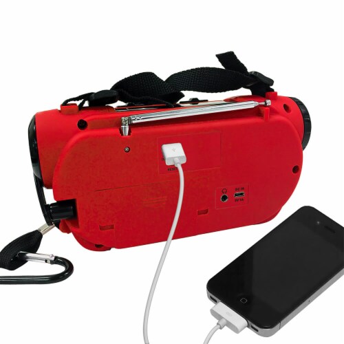 Jensen Portable Weather Radio,Color Red JEP-650 Perspective: back