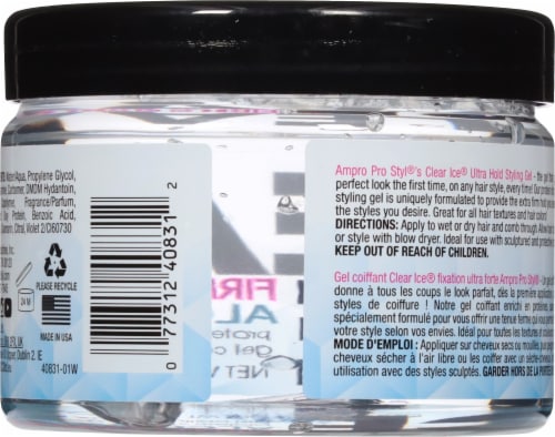 Ampro Pro Style Clear Ice Alcohol-Free Firm Flexible Hold Protein Styling Gel Perspective: back