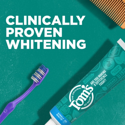 Tom's of Maine Natural Simply White Fluoride Toothpaste Clean Mint Perspective: back