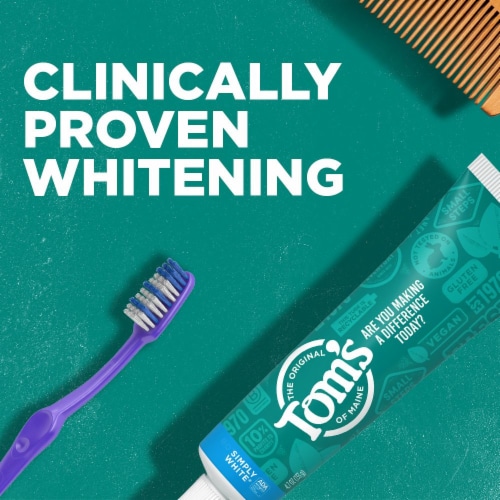 Tom's of Maine Natural Simply White Fluoride Toothpaste Sweet Mint Perspective: back