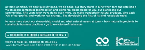 Tom's of Maine Antiplaque & Whitening Peppermint Toothpaste Perspective: back