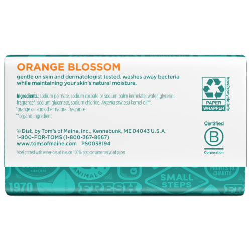 Tom's of Maine Orange Blossom with Moroccan Argon Oil Natural Beauty Bar Perspective: back