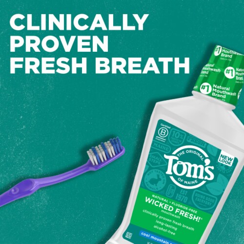 Tom's of Maine Wicked Fresh! Alcohol-Free Natural Mouthwash Cool Mountain Mint Perspective: back