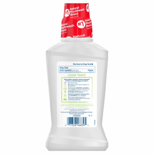 Tom's of Maine Kids Natural Anticavity Fluoride Rinse Mouthwash Silly Strawberry Perspective: back