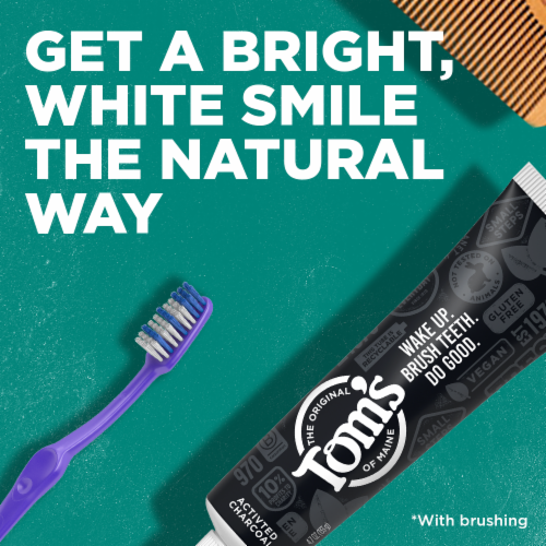 Tom's of Maine Activated Charcoal Whitening Natural Toothpaste With Fluoride Peppermint Perspective: back