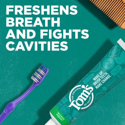 Tom's of Maine Wicked Fresh! Natural Toothpaste With Fluoride Cool Peppermint Perspective: back