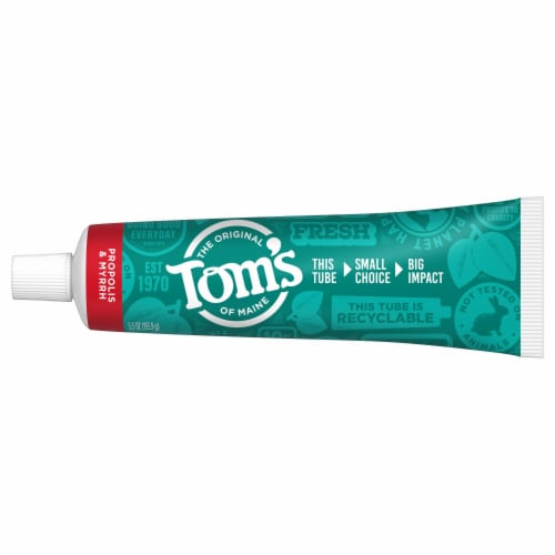 Tom's of Maine Fluoride-Free Propolis & Myrrh Natural Toothpaste Cinnamint Perspective: back
