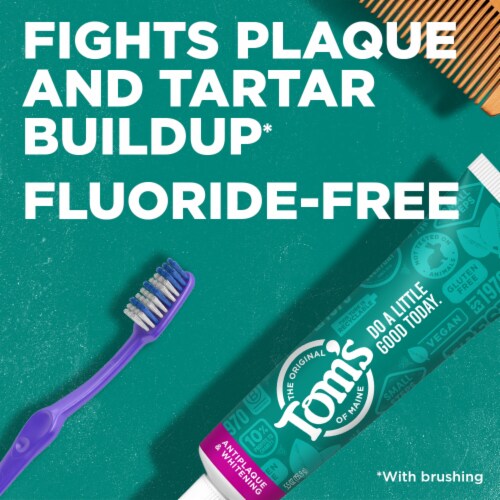 Tom's of Maine Fluoride-Free Antiplaque & Whitening Natural Toothpaste Peppermint Perspective: back