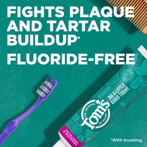 Tom's of Maine Fluoride-Free Antiplaque & Whitening Natural Spearmint Toothpaste Perspective: back