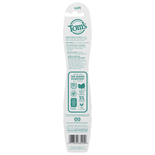 Tom's of Maine Naturally Clean Toothbrush Soft Perspective: back
