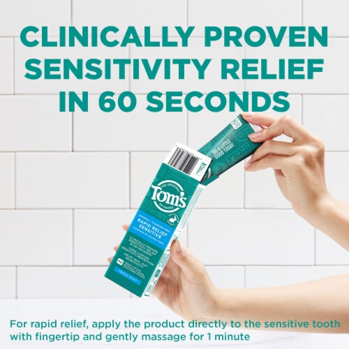 Tom’s of Maine Rapid Relief Toothpaste for Sensitive Teeth Fluoride Free Perspective: back