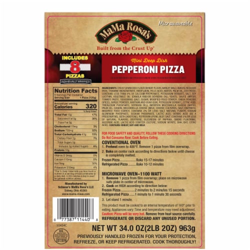 MaMa Rosa's® Mini Deep Dish Frozen Pepperoni Pizzas Perspective: back
