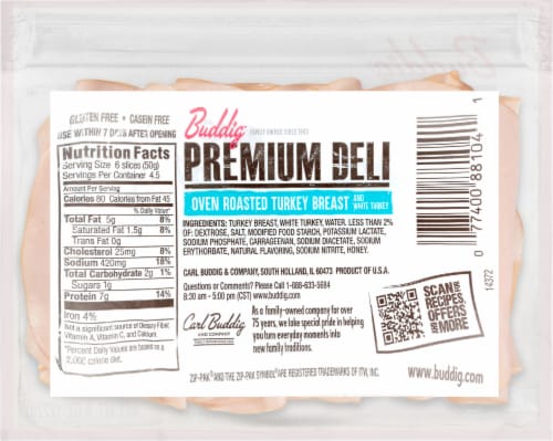 Buddig Premium Deli Oven Roasted Turkey Breast Perspective: back