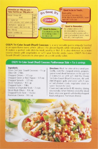 Osem Tri-Color Israeli Pearl Couscous Perspective: back