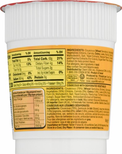 Osem® Couscous & Vegetable Meal Cup Perspective: back