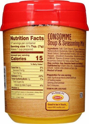 Osem® Chicken Style Consomme Instant Soup & Seasoning Mix Perspective: back