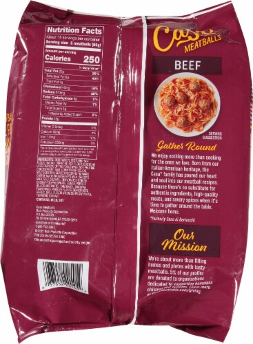 Casa Frozen Meatballs All Beef With Romano Cheese Frozen Meatballs Perspective: back