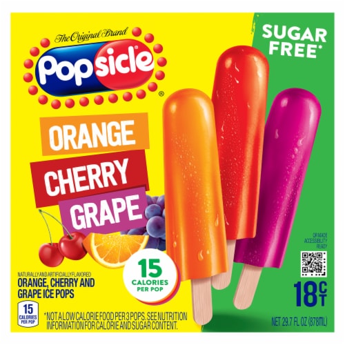 Popsicle Orange Cherry Grape Ice Pops, 18 ct - QFC