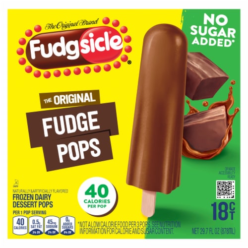 Popsicle Fudgsicle No Sugar Added Original Fudge Pops Perspective: back
