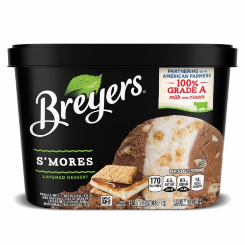 Breyers Layered Dessert S'Mores Frozen Dairy Dessert Tub Perspective: back