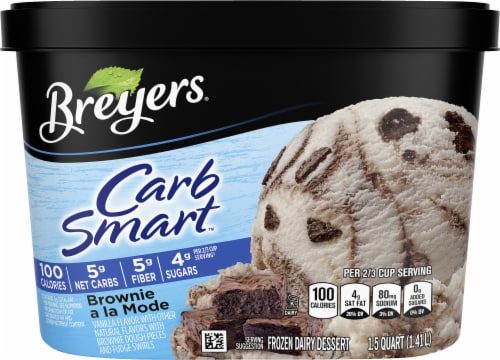 Breyers® Carb Smart™ Brownie a la Mode Ice Cream Quart Perspective: back