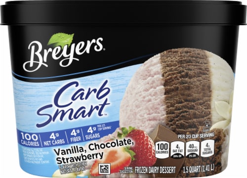 Breyers Carb Smart Vanilla Chocolate and Strawberry Ice Cream 48 fl oz Jay C Food Stores