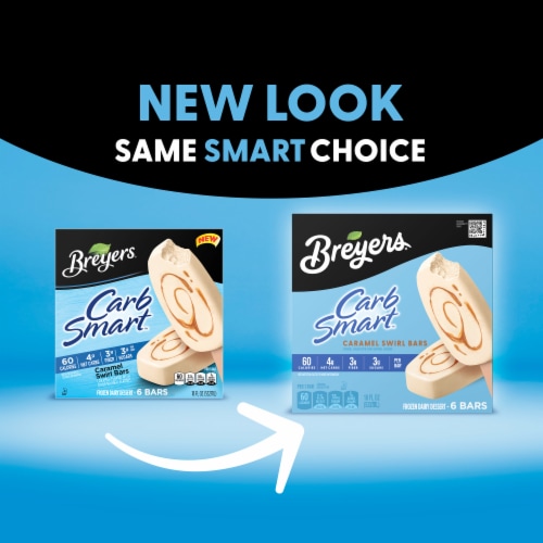 Breyers CarbSmart™ Caramel Swirl Frozen Dairy Dessert Bars Perspective: back