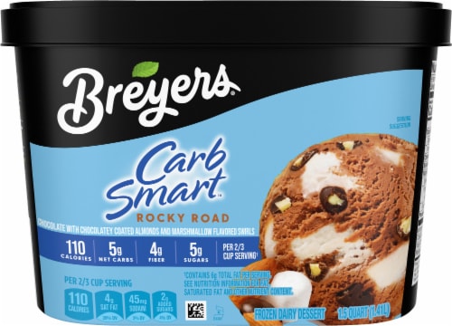 Breyer's® Carb Smart™ Rocky Road Ice Cream Tub Perspective: back