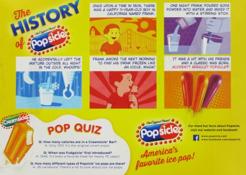Popsicle Orange Cherry & Grape Sugar Free Pops 20 Count Perspective: back