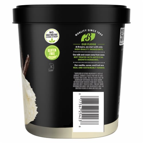 Breyers Natural Vanilla Ice Cream Tub Perspective: back
