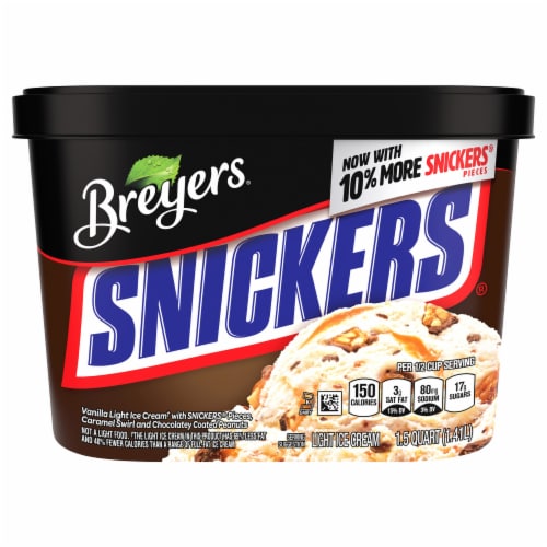 Breyers SNICKERS® Light Ice Cream Tub Perspective: back
