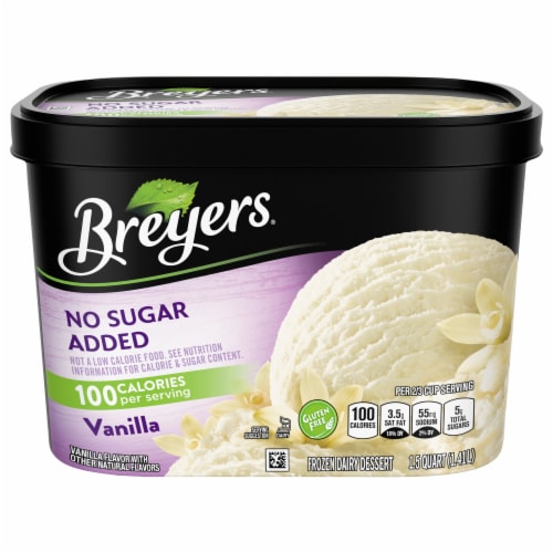 Breyers No Sugar Added Vanilla Frozen Dairy Dessert Tub Perspective: back