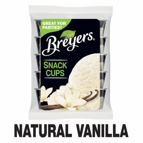 Breyers Natural Vanilla Snack Cups Ice Cream Perspective: back