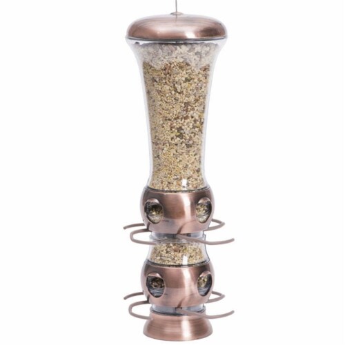 Perky-Pet 3.5 lb Select-A-Bird Tube Feeder with Copper Finish Perspective: back