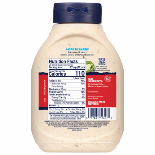 Litehouse Jalapeno Ranch Dressing & Dip Family Size 20 fl oz Perspective: back