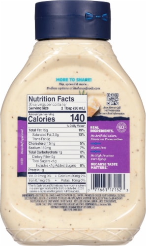 Litehouse Caesar Dressing & Spread Family Size 20 fl oz Perspective: back