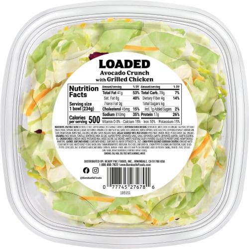 Bonduelle Bistro Loaded Bowls Avocado Crunch With Grilled Chicken Perspective: back