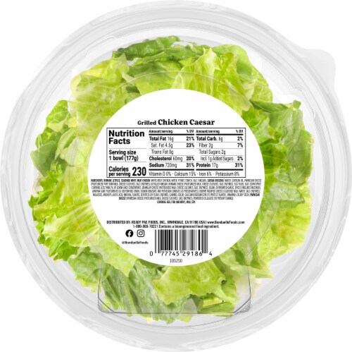Ready Pac Bistro Chicken Caesar Salad Perspective: back