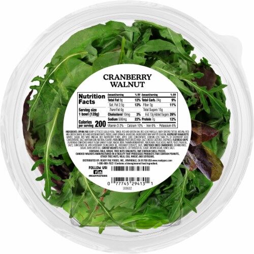 Ready Pac® Bistro® Cranberry Walnut Salad with Raspberry Vinaigrette Perspective: back