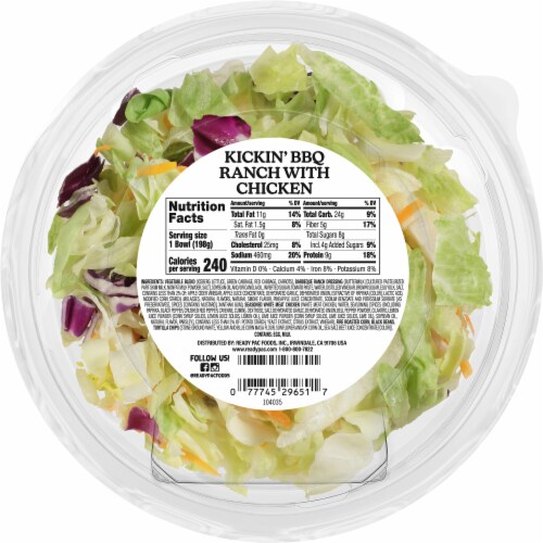 Ready Pac® Bistro® Kickin BBQ Style Chicken with BBQ Ranch Dressing Chopped Salad Kit Perspective: back