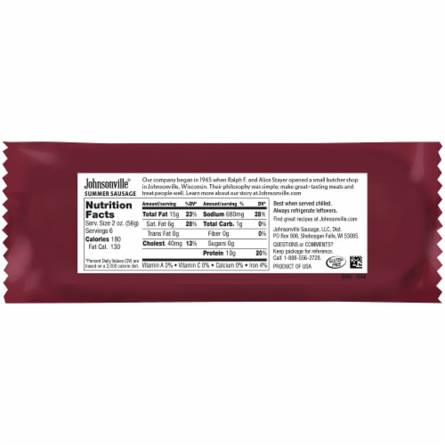 Johnsonville® Beef Summer Sausage Perspective: back
