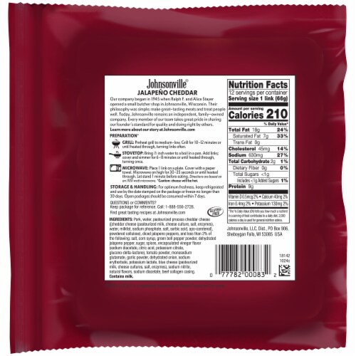 Johnsonville Jalapeno Cheddar Smoked Sausages 12 ct 1.75 lb Harris Teeter