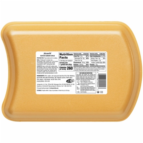 Johnsonville® Hatch Sweet Green Chile Flavor Seasoned Sausages Perspective: back